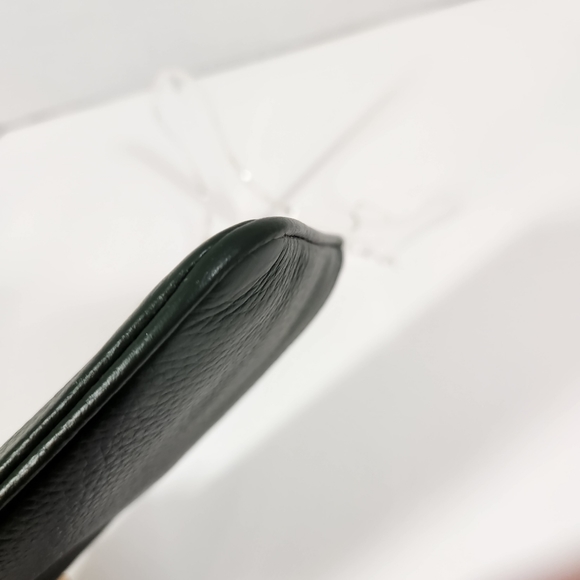 Michael kors hunter green leather jet set wristlet clutch pouch zip close - Picture 5 of 8